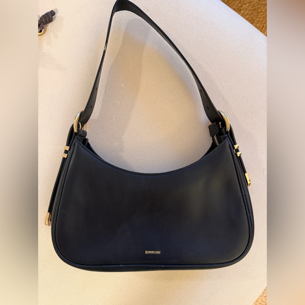 Black Shoulder Bag with Gold Accents by SIMKHAI - Picture 3 of 3